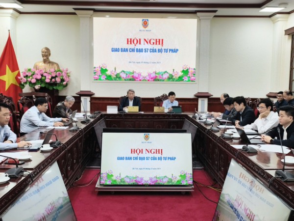 Hội nghị Giao ban Ban Chỉ đạo 57 của Bộ Tư pháp về đổi mới sáng tạo, chuyển đổi số